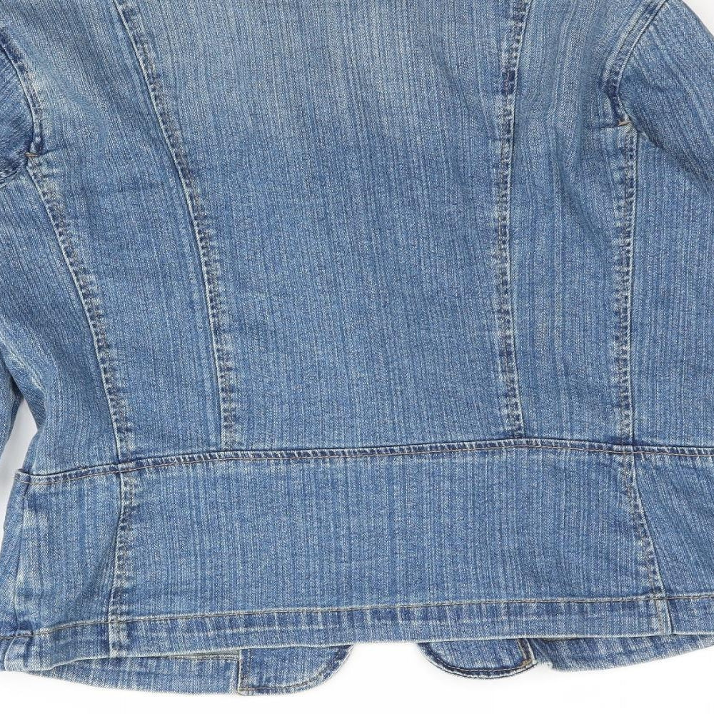 St Johns Bay Womens Blue  Denim Jacket Blazer Size M