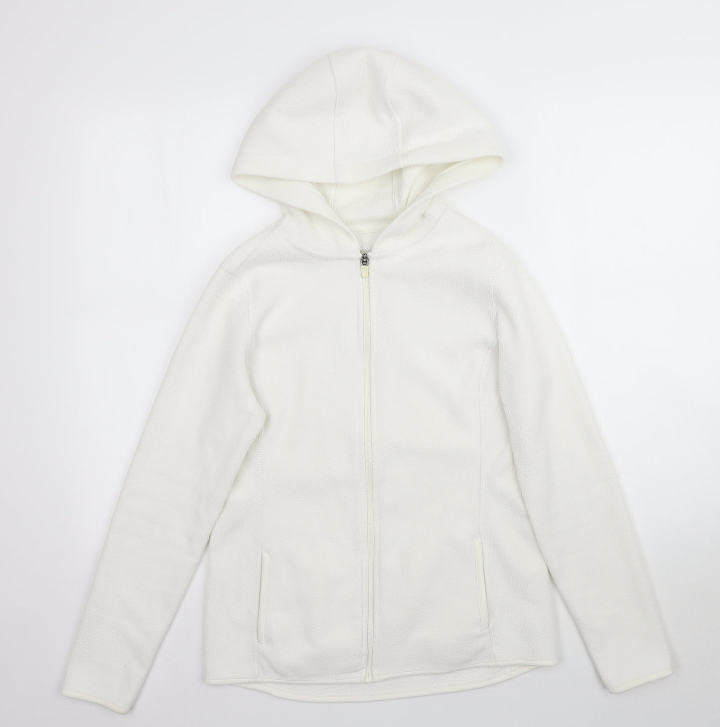 Matalan Womens White  Fleece Full Zip Hoodie Size S