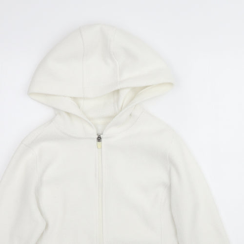 Matalan Womens White  Fleece Full Zip Hoodie Size S