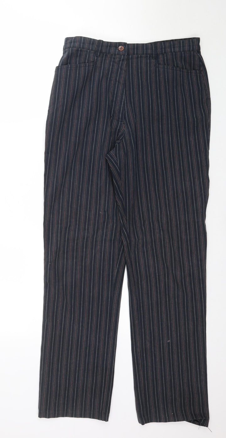 Bonita Womens Blue Striped  Trousers  Size 12 L30 in