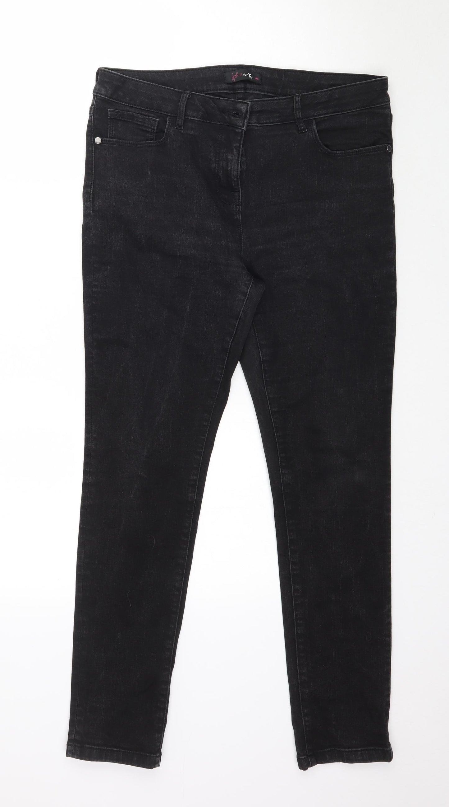 TU Womens Black  Denim Skinny Jeans Size 14 L28 in