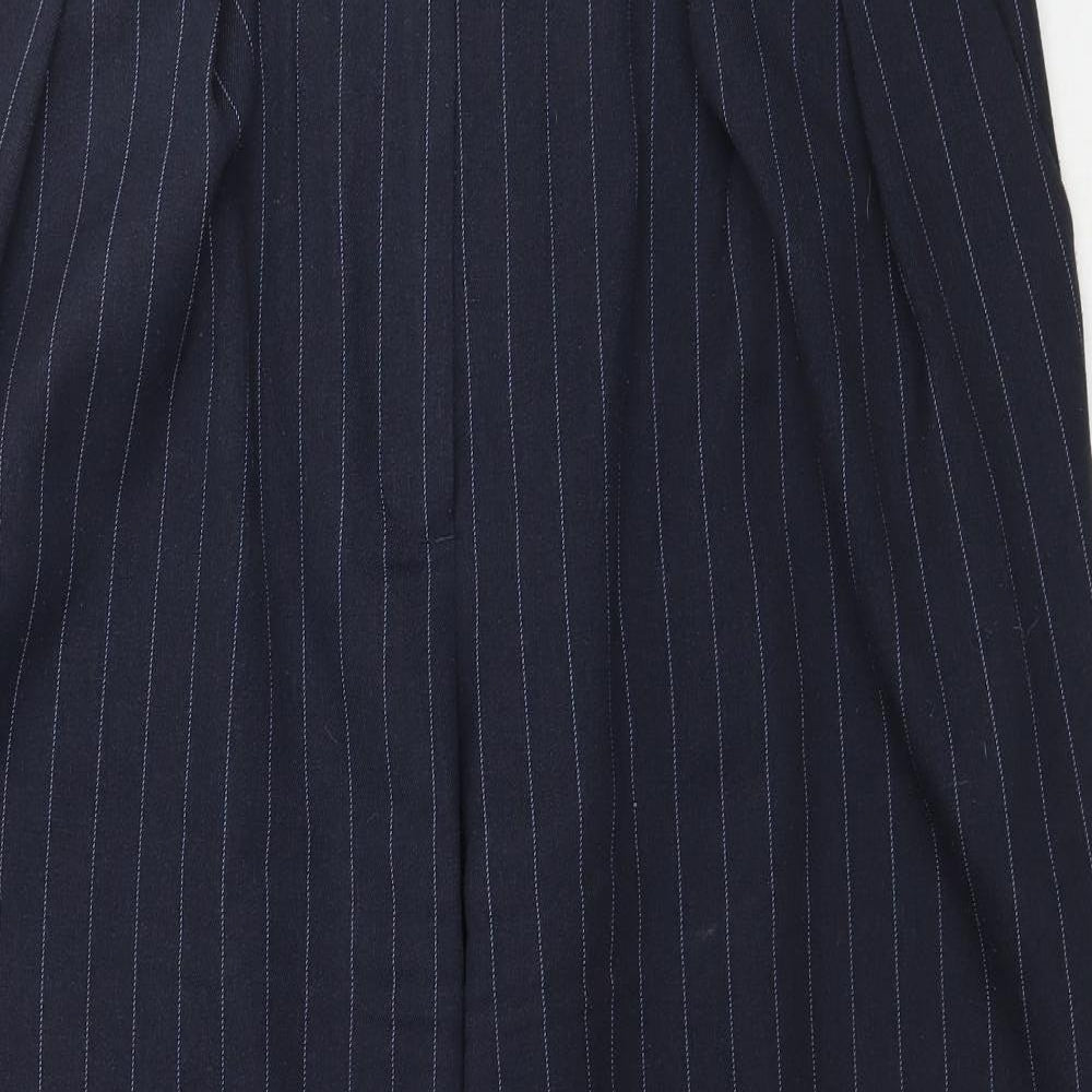 Primark Womens Blue Striped  Cropped Trousers Size 14 L26 in
