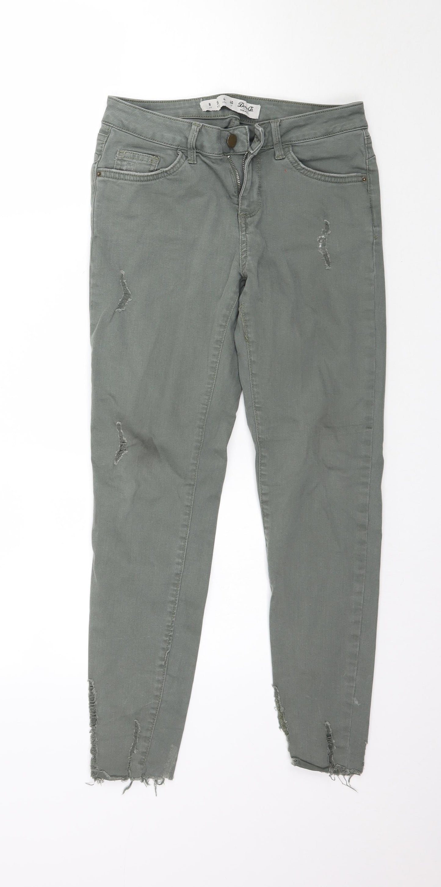 Denim & Co. Womens Green  Denim Skinny Jeans Size 8 L26 in