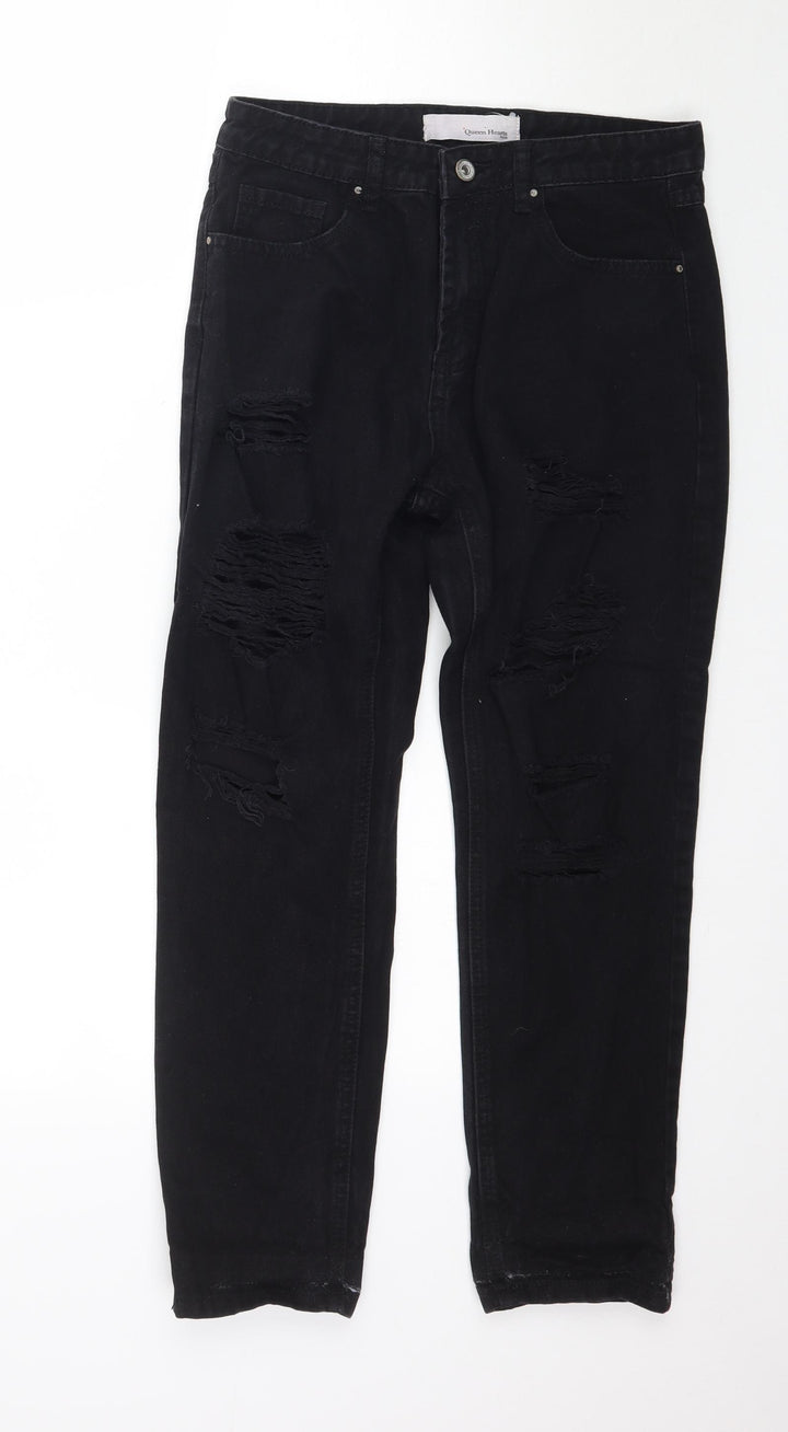Queen Hearts Womens Black Denim Skinny Jeans Size M L26 in