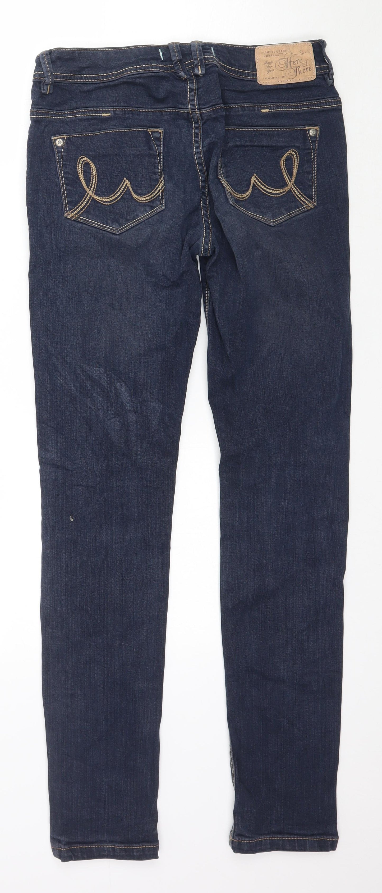 Here & There Womens Blue  Denim Skinny Jeans Size S L29 in
