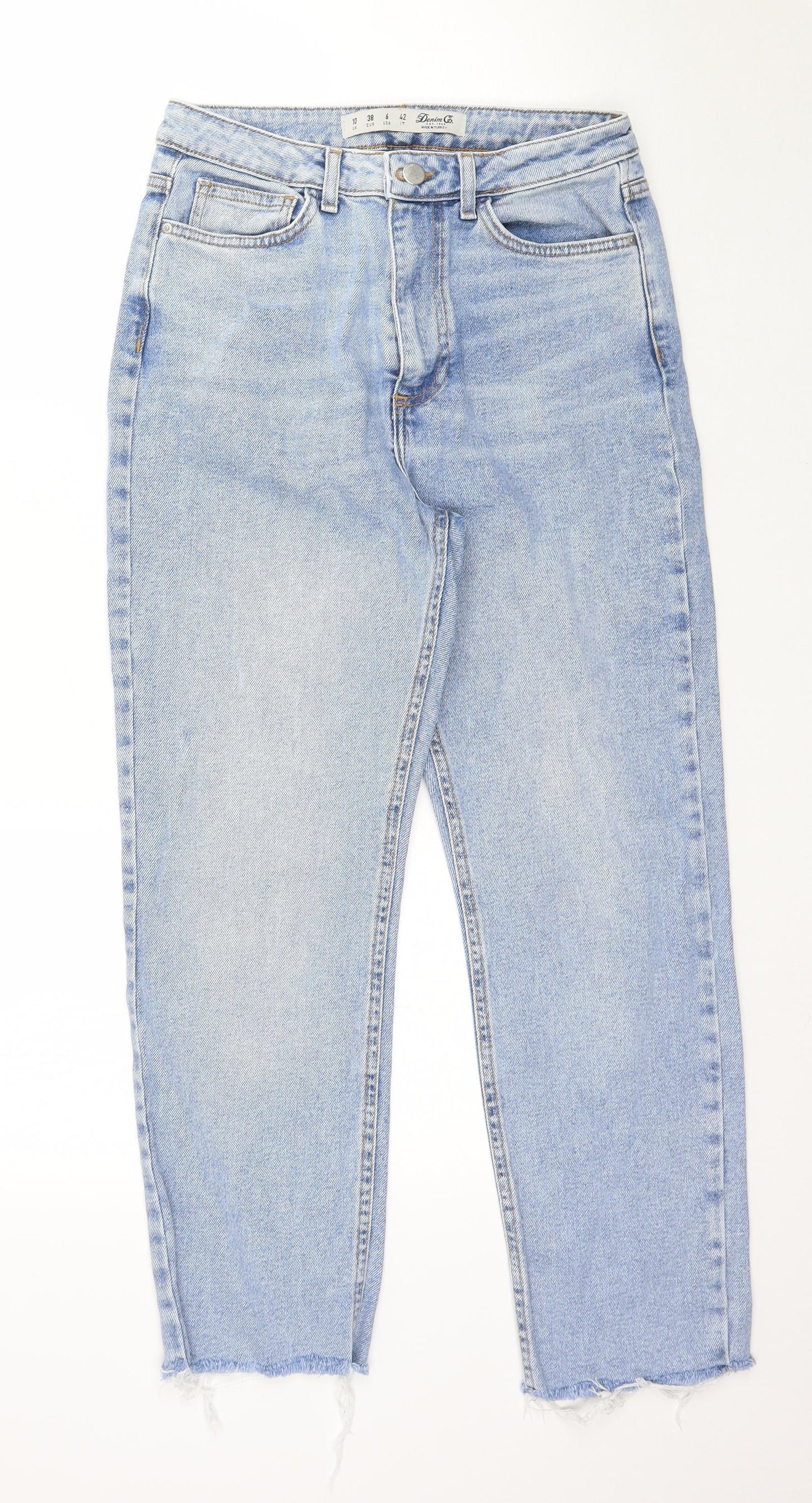 Denim Co. Womens Blue  Denim Cropped Jeans Size 10 L25 in