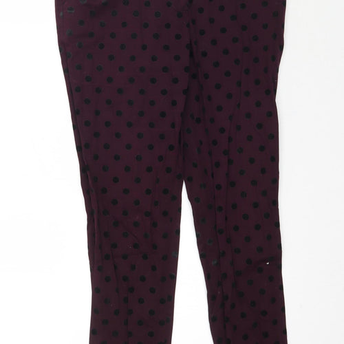 Atmosphere Womens Purple Polka Dot  Trousers  Size 8 L27 in