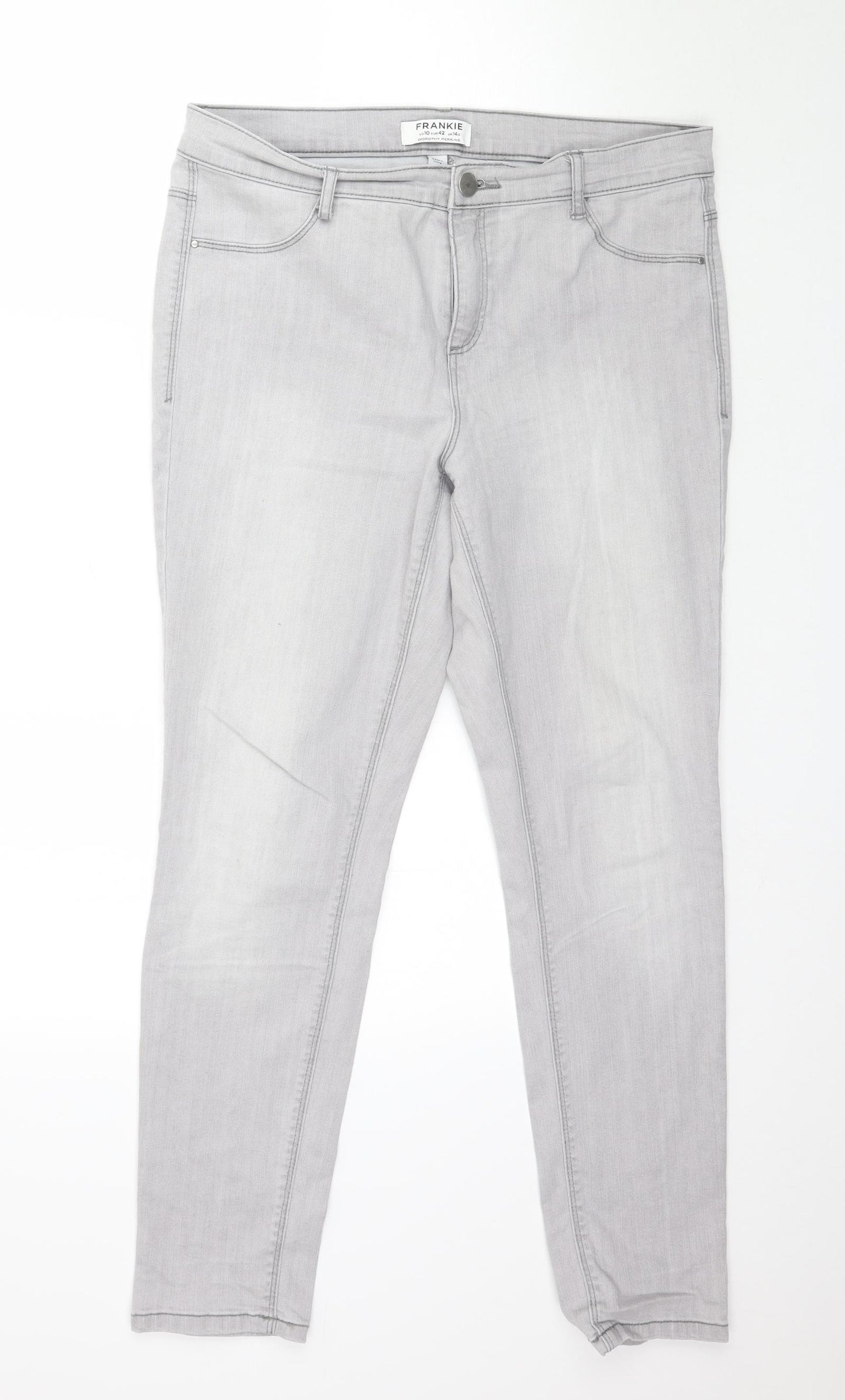 Frankie Womens Grey  Denim Skinny Jeans Size 14 L29 in