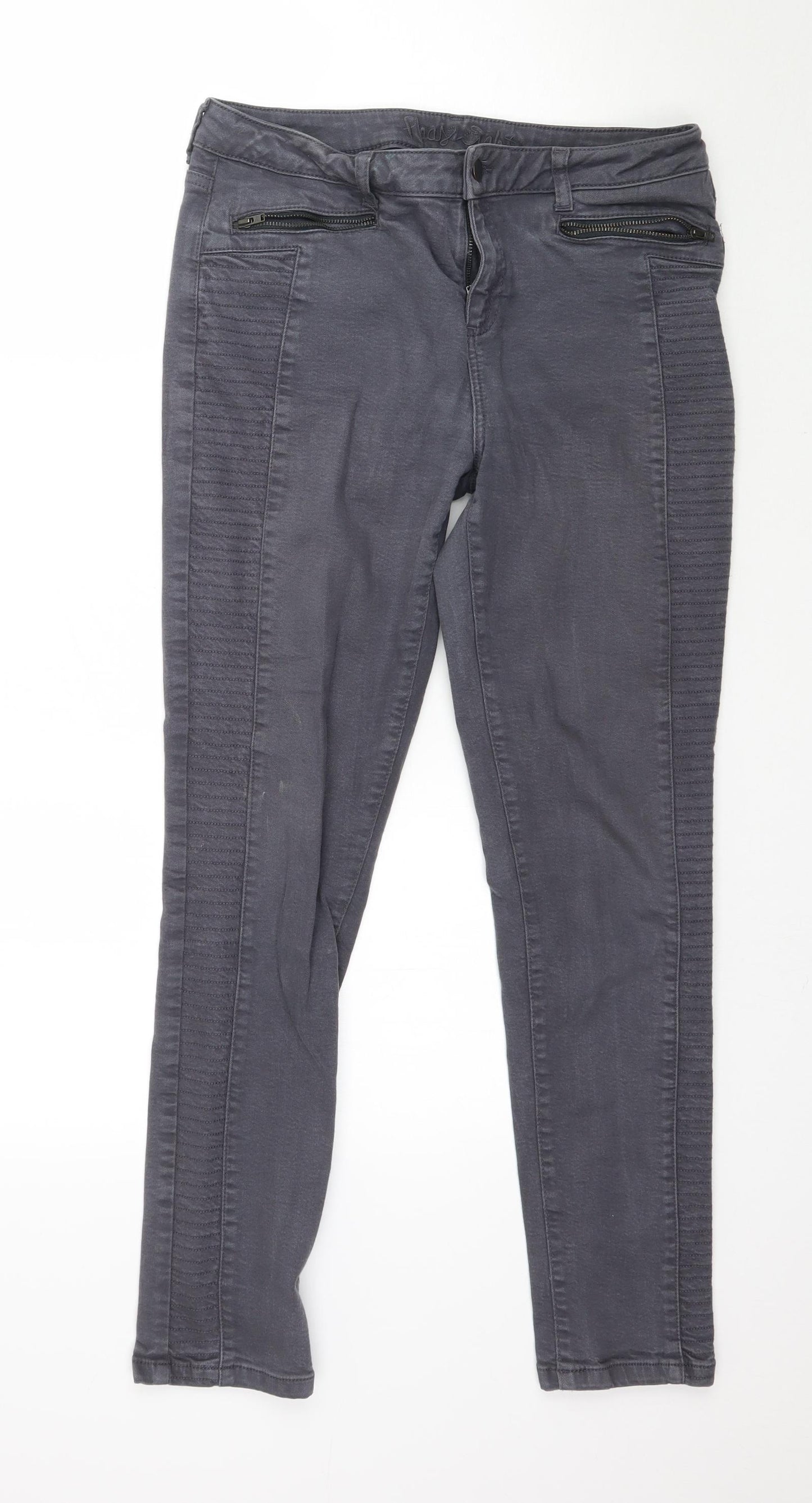 Phase Eight Womens Grey  Denim Skinny Jeans Size 12 L28 in