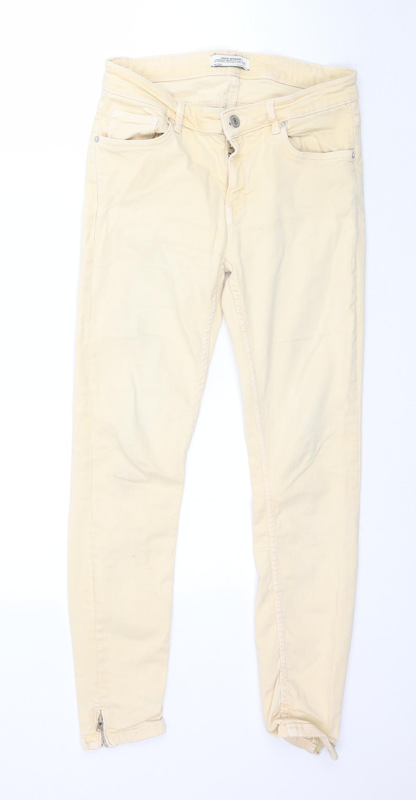 Zara Womens Yellow  Denim Jegging Jeans Size 10 L26 in