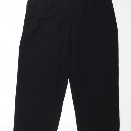 Uomo Womens Black   Trousers  Size L L32 in