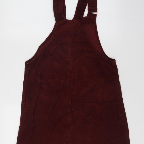 New Look Womens Red Striped Corduroy Dungaree One-Piece Size 12