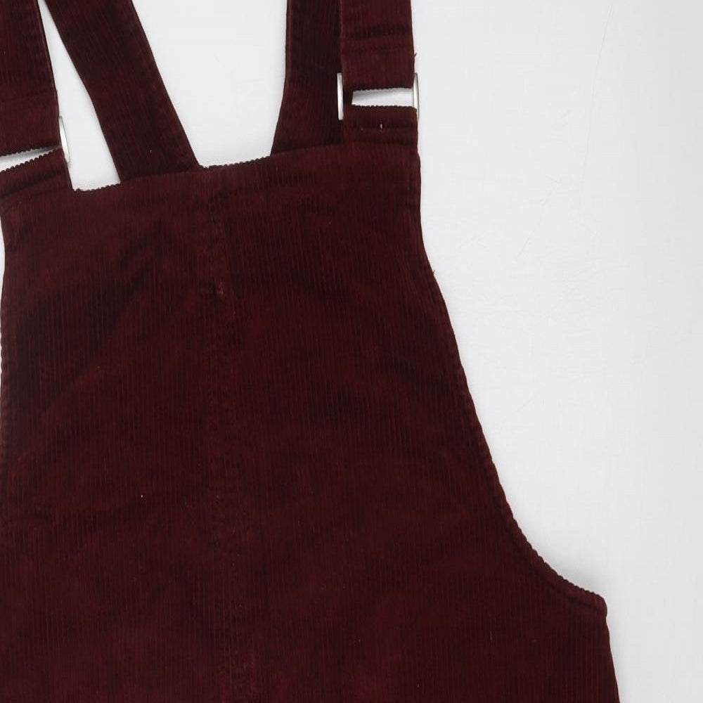 New Look Womens Red Striped Corduroy Dungaree One-Piece Size 12