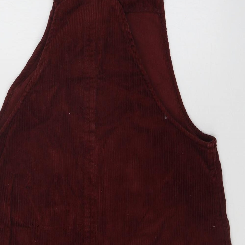 New Look Womens Red Striped Corduroy Dungaree One-Piece Size 12