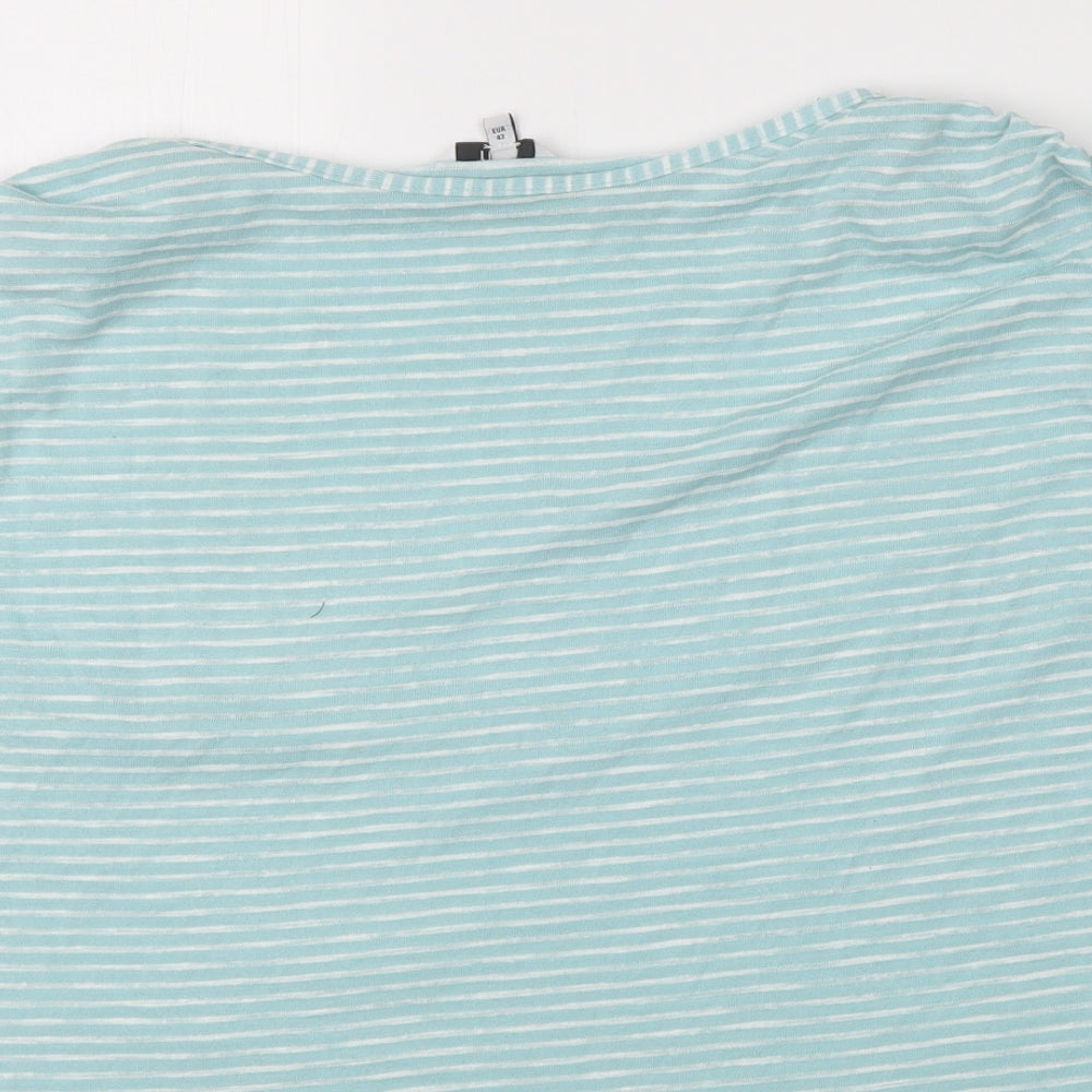 NEXT Womens Blue Striped   T-Shirt Size 14