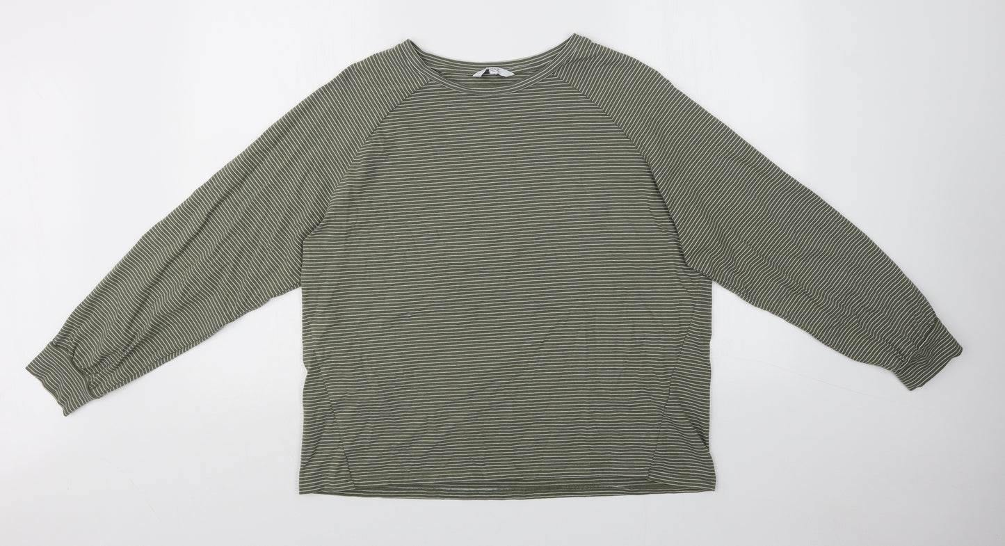 NEXT Womens Green Striped  Jersey T-Shirt Size 14