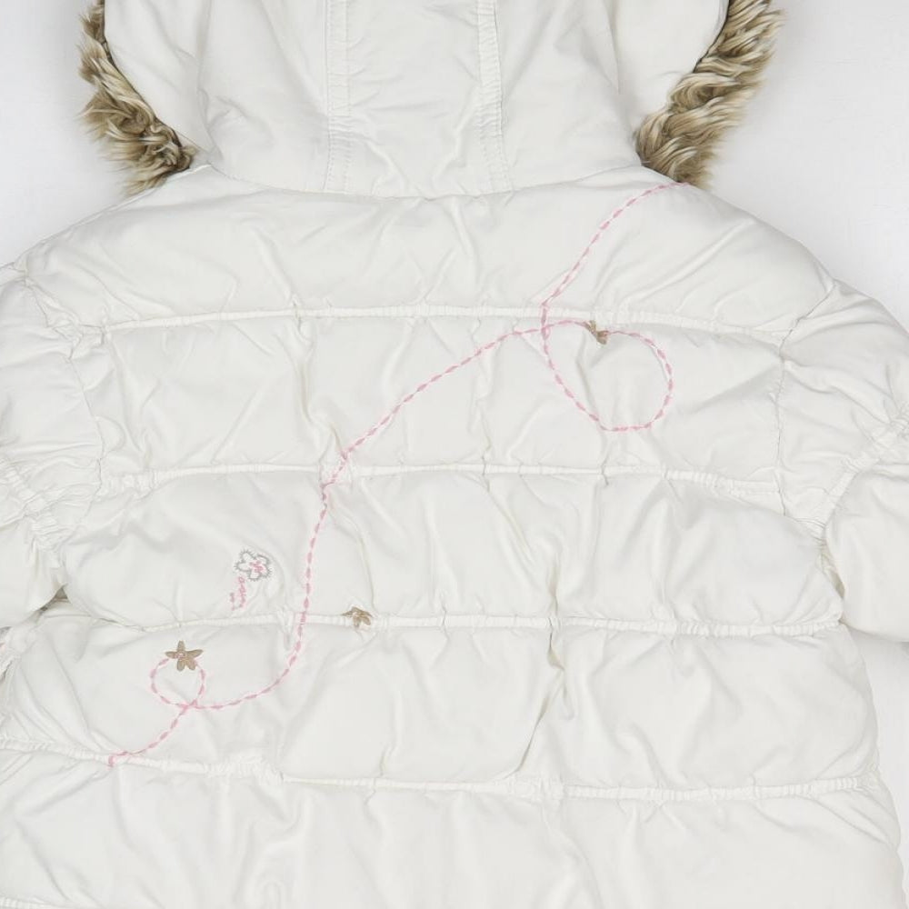 NEXT Girls White   Puffer Jacket Coat Size 4-5 Years