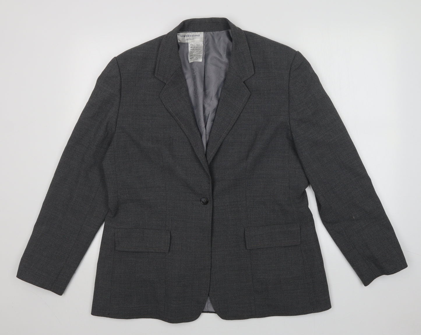 PERFECT Womens Grey   Jacket Suit Jacket Size 18