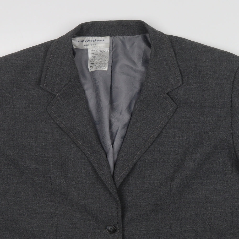 PERFECT Womens Grey   Jacket Suit Jacket Size 18