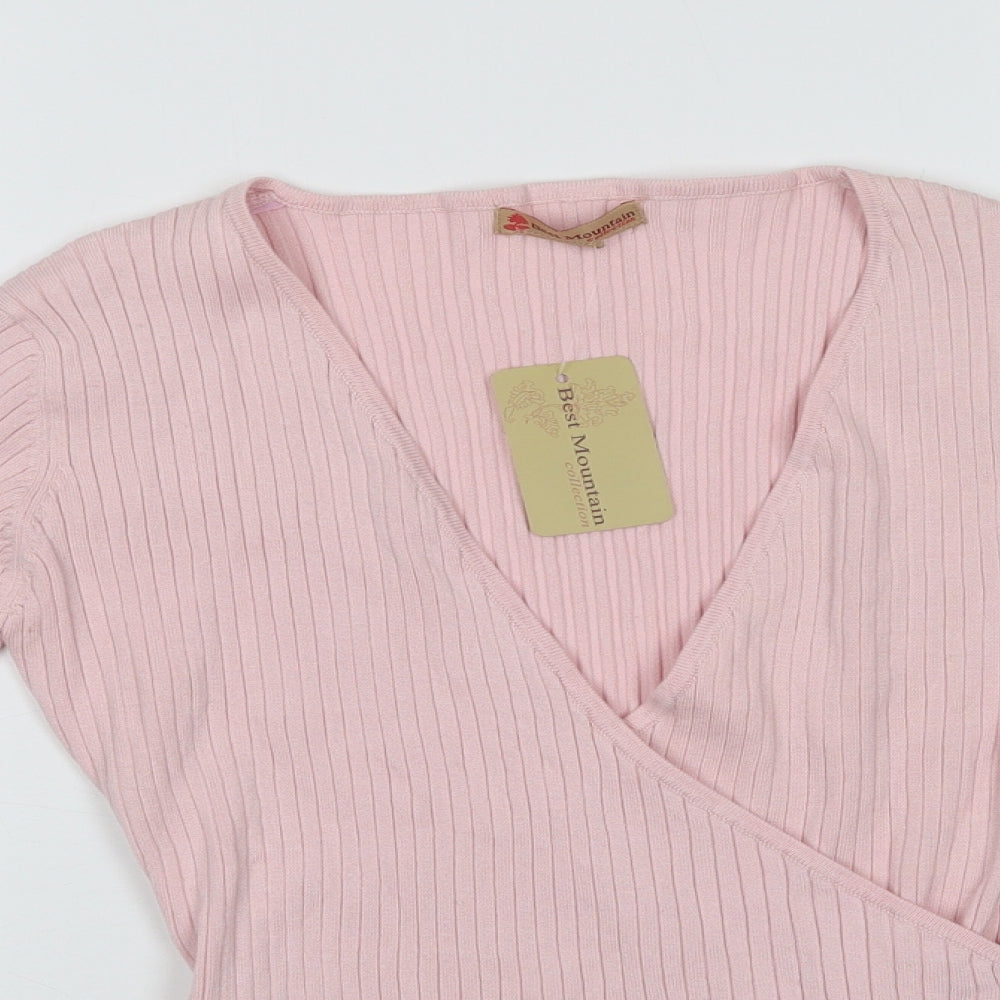 Best Mountain Womens Pink Striped   T-Shirt