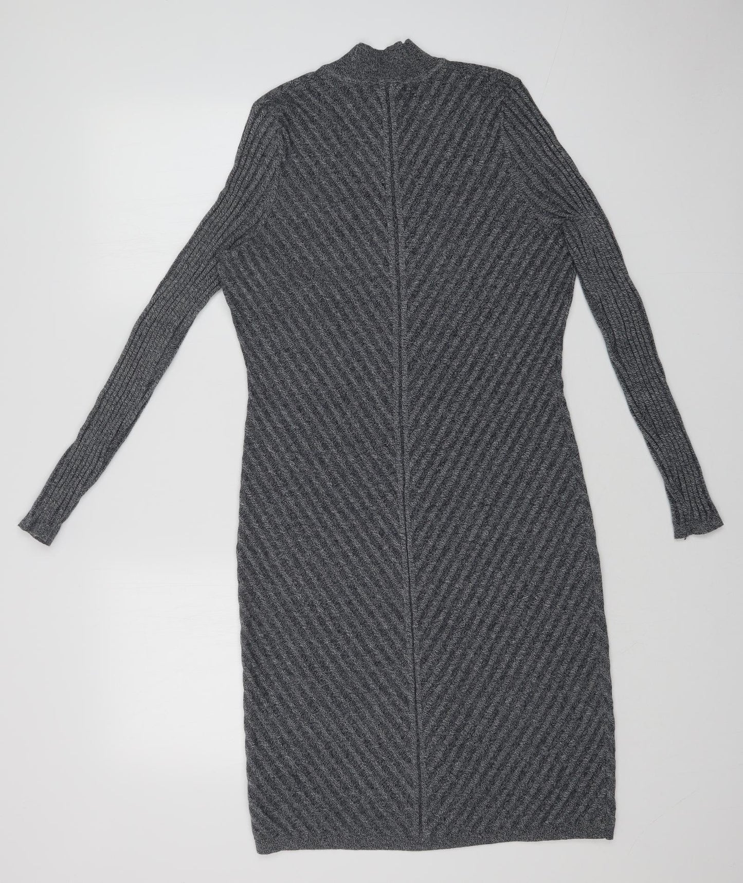 NEXT Womens Grey Herringbone  Bodycon  Size 14