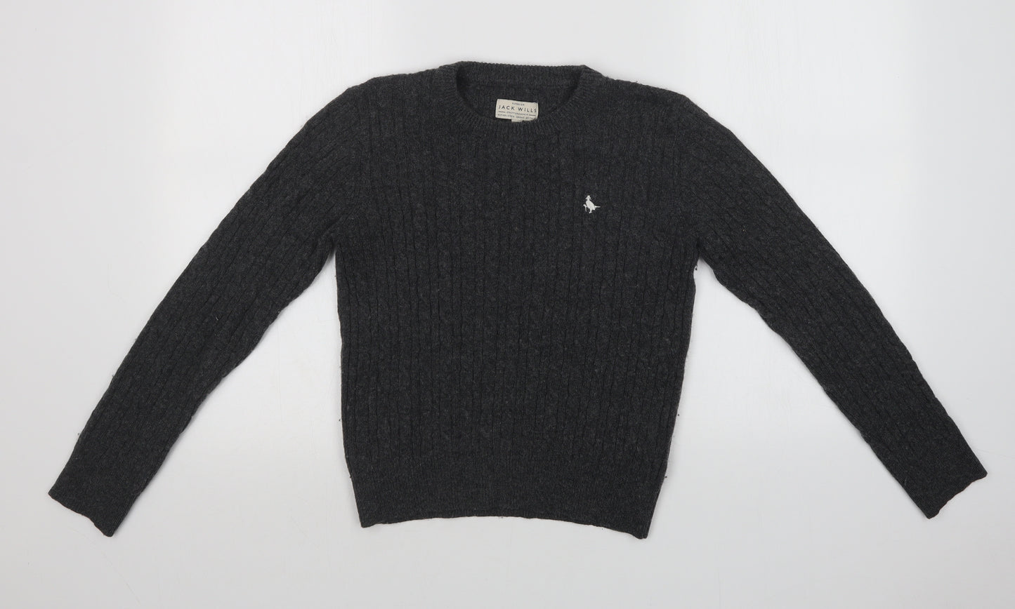 Jack Wills Womens Grey   Pullover Sweatshirt Size 10
