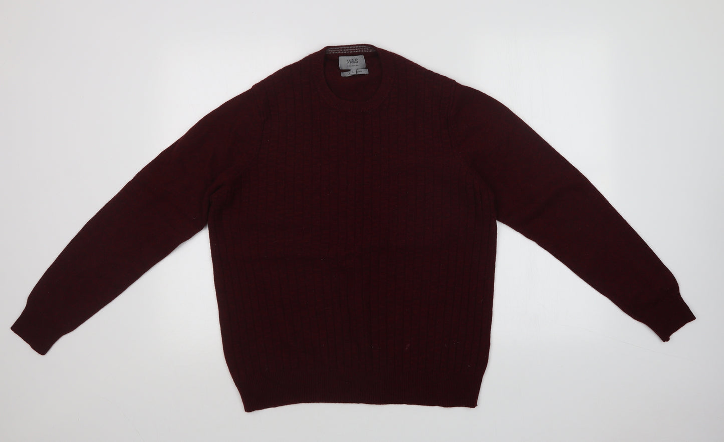 M&S Mens Red Geometric  Pullover Sweatshirt Size L