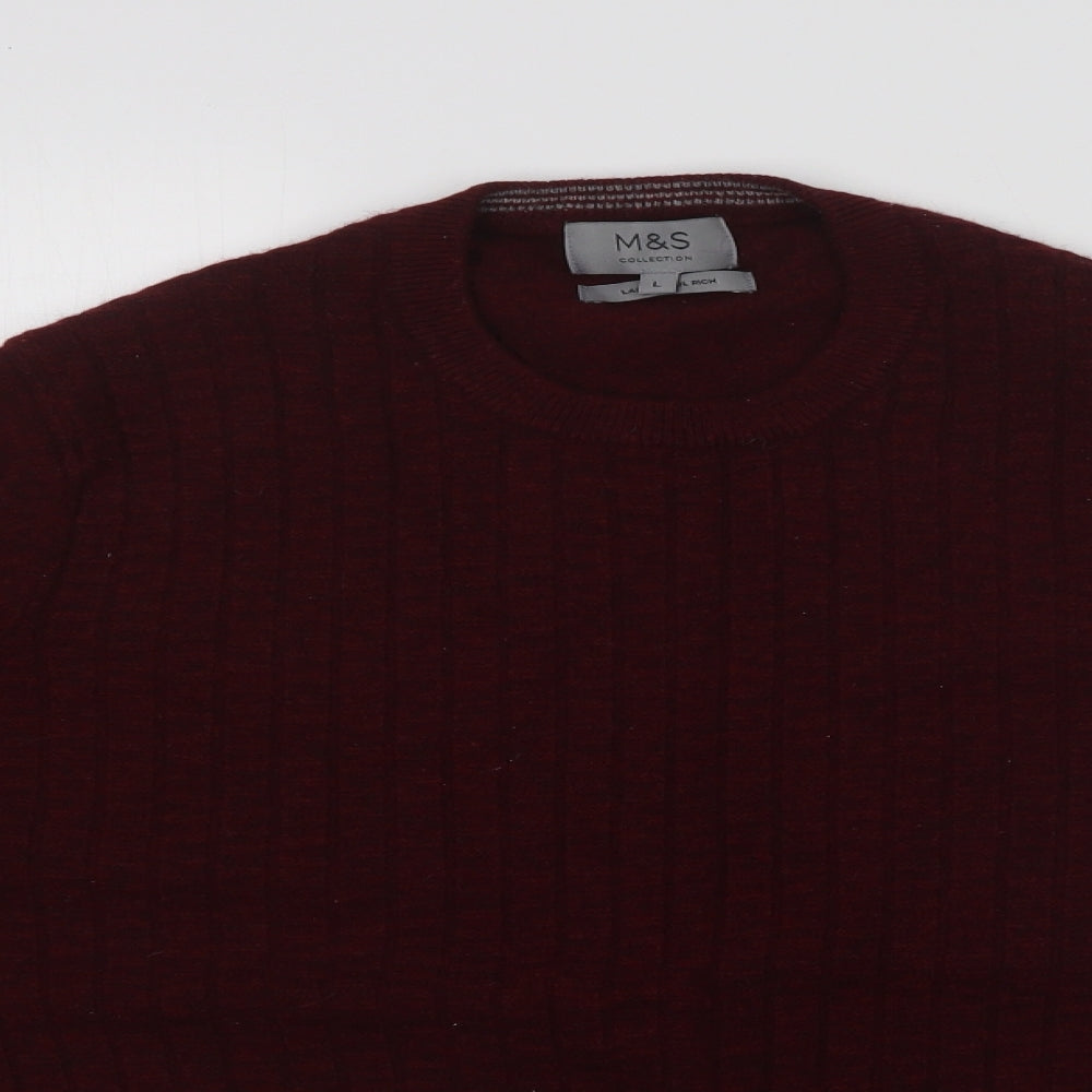 M&S Mens Red Geometric  Pullover Sweatshirt Size L