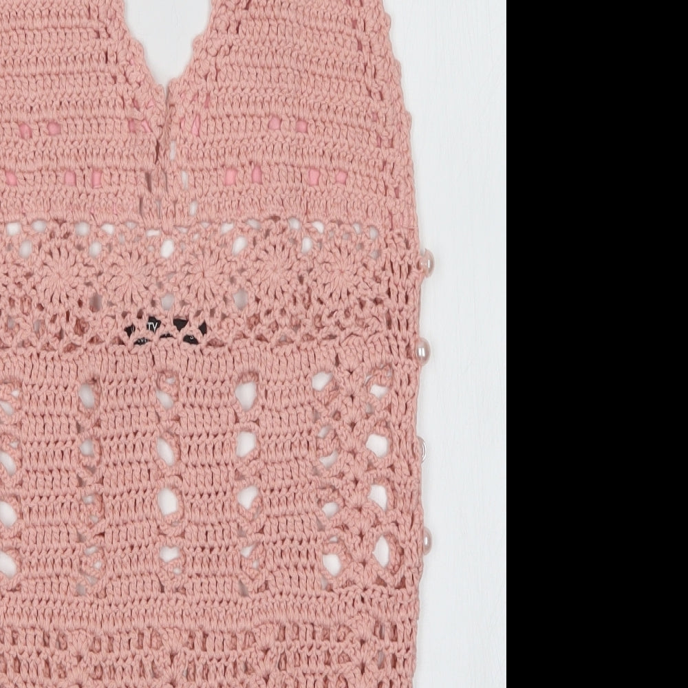 Nasty Gal Womens Pink   Bodysuit One-Piece Size S