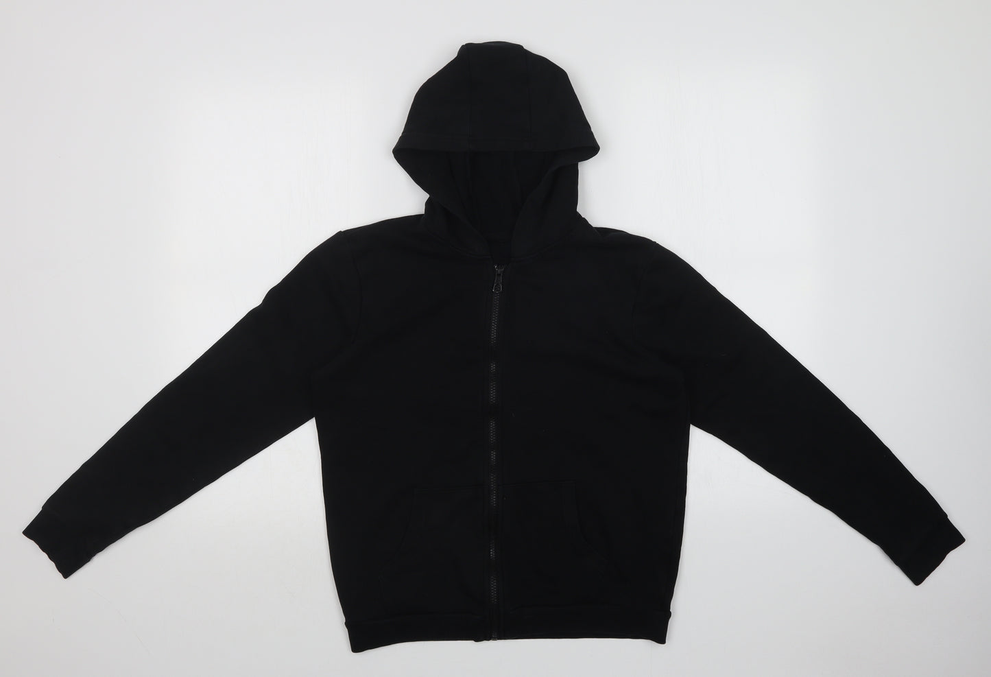 George Girls Black   Full Zip Hoodie Size 13-14 Years