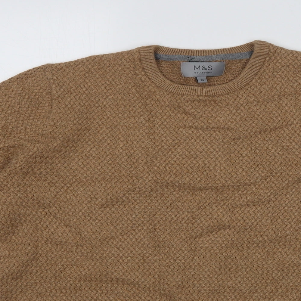 M&S Mens Brown Herringbone  Pullover Sweatshirt Size M