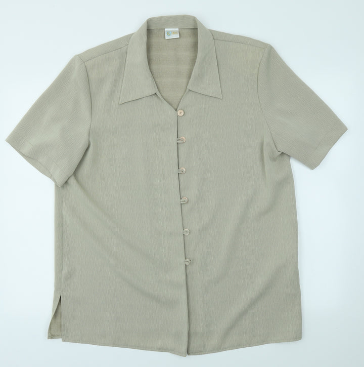Sixth Sense Womens Beige   Basic Button-Up Size 20