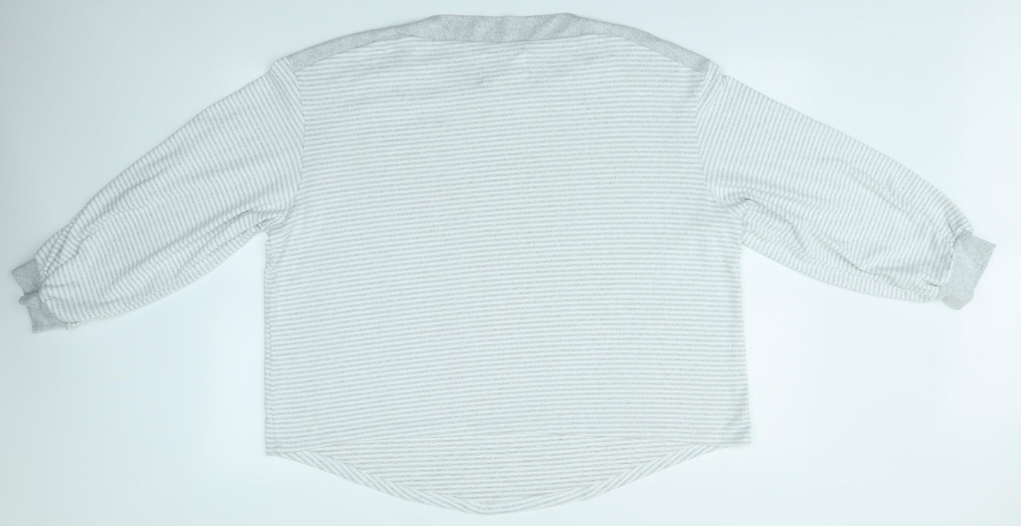 F&F Womens Grey Striped  Pullover Jumper Size 20