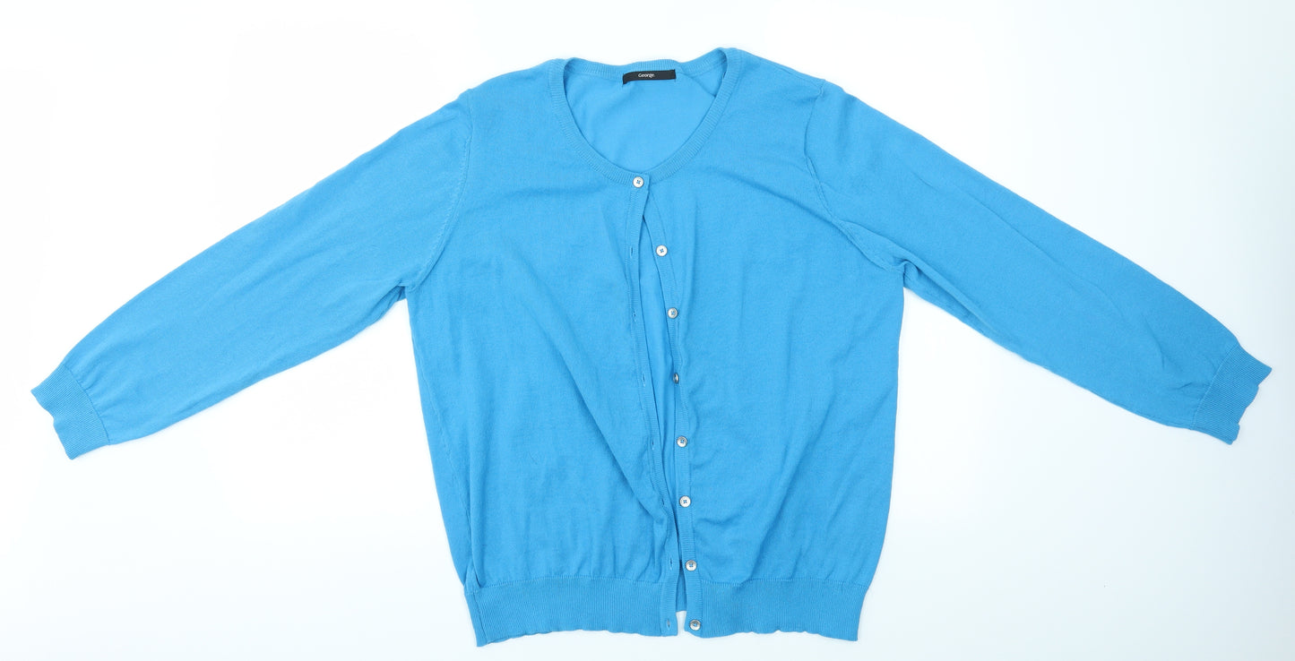George Womens Blue   Cardigan Jumper Size 18