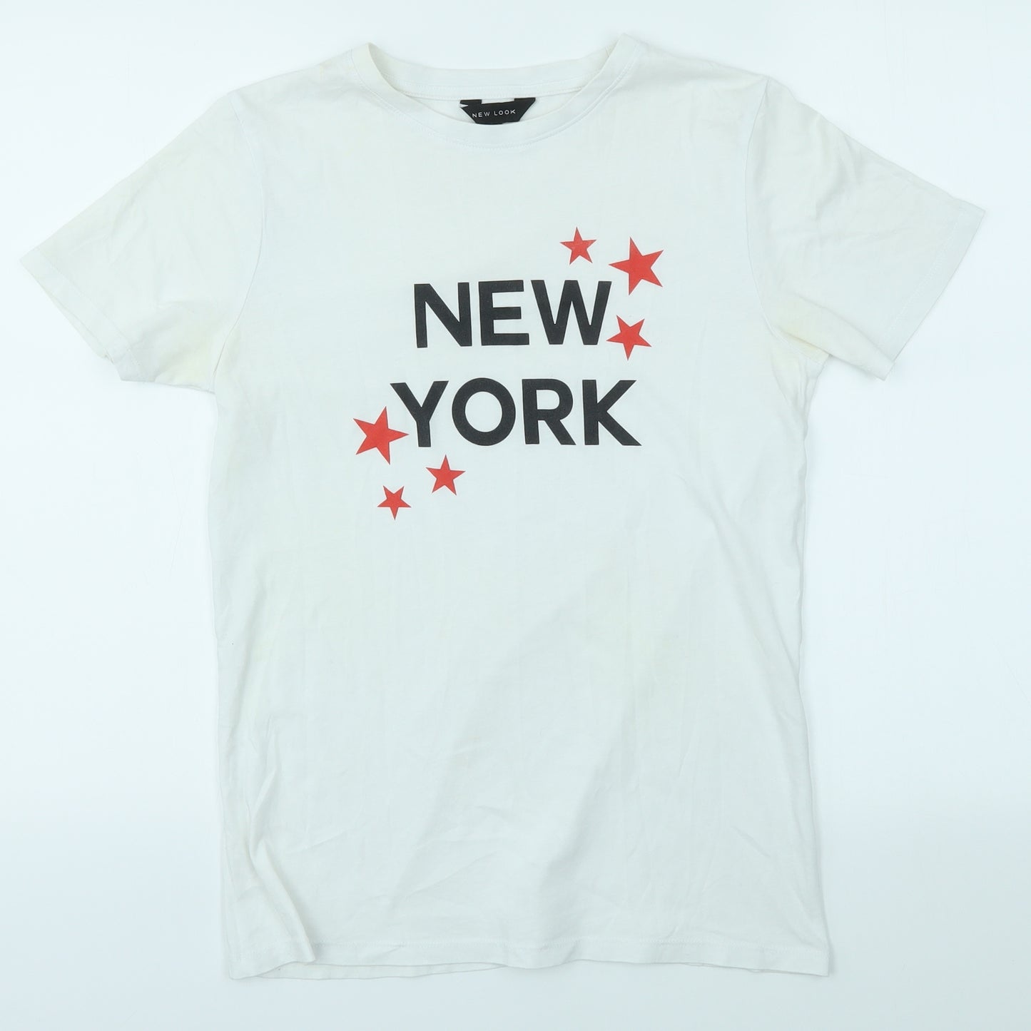 New Look Womens White   Basic T-Shirt Size 10  - New York