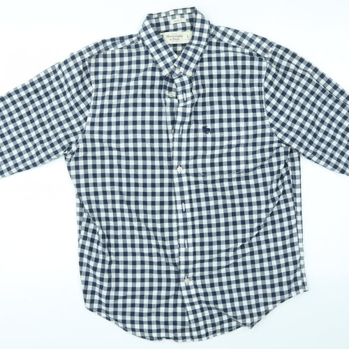Abercrombie & Fitch Mens Blue Check   Button-Up Size L