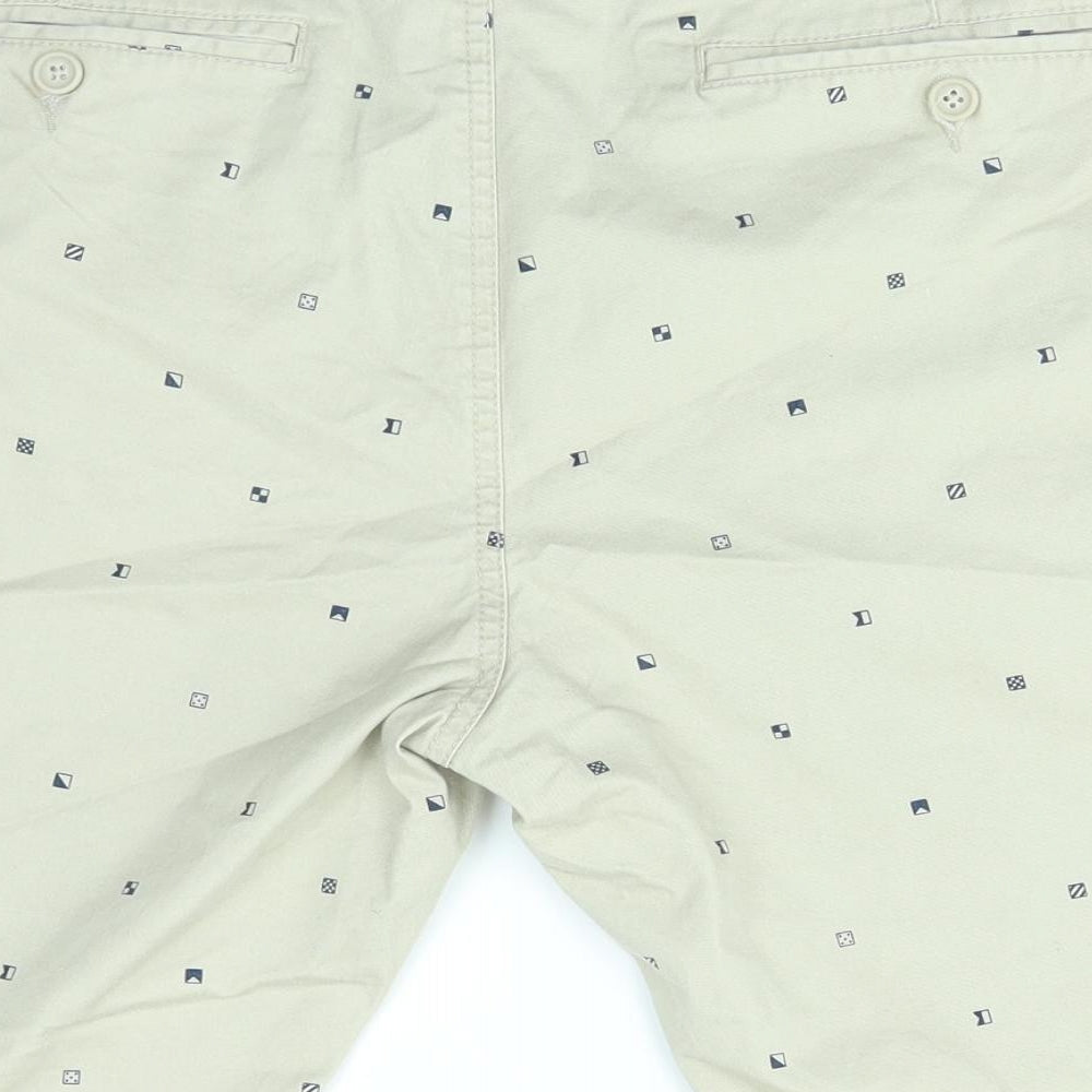 Be Very Womens Beige Geometric  Cut-Off Shorts Size 38