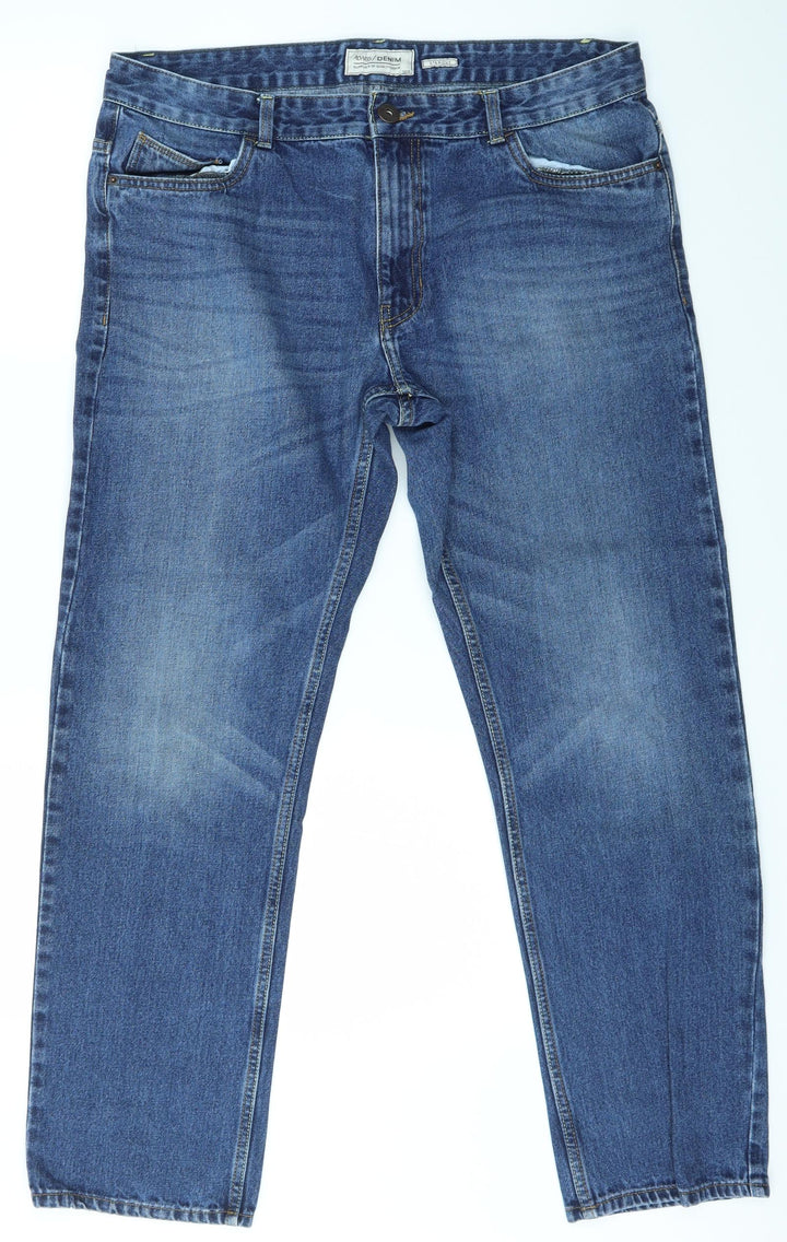 ACW85 Womens Blue Denim Straight Jeans Size 36 L29 in