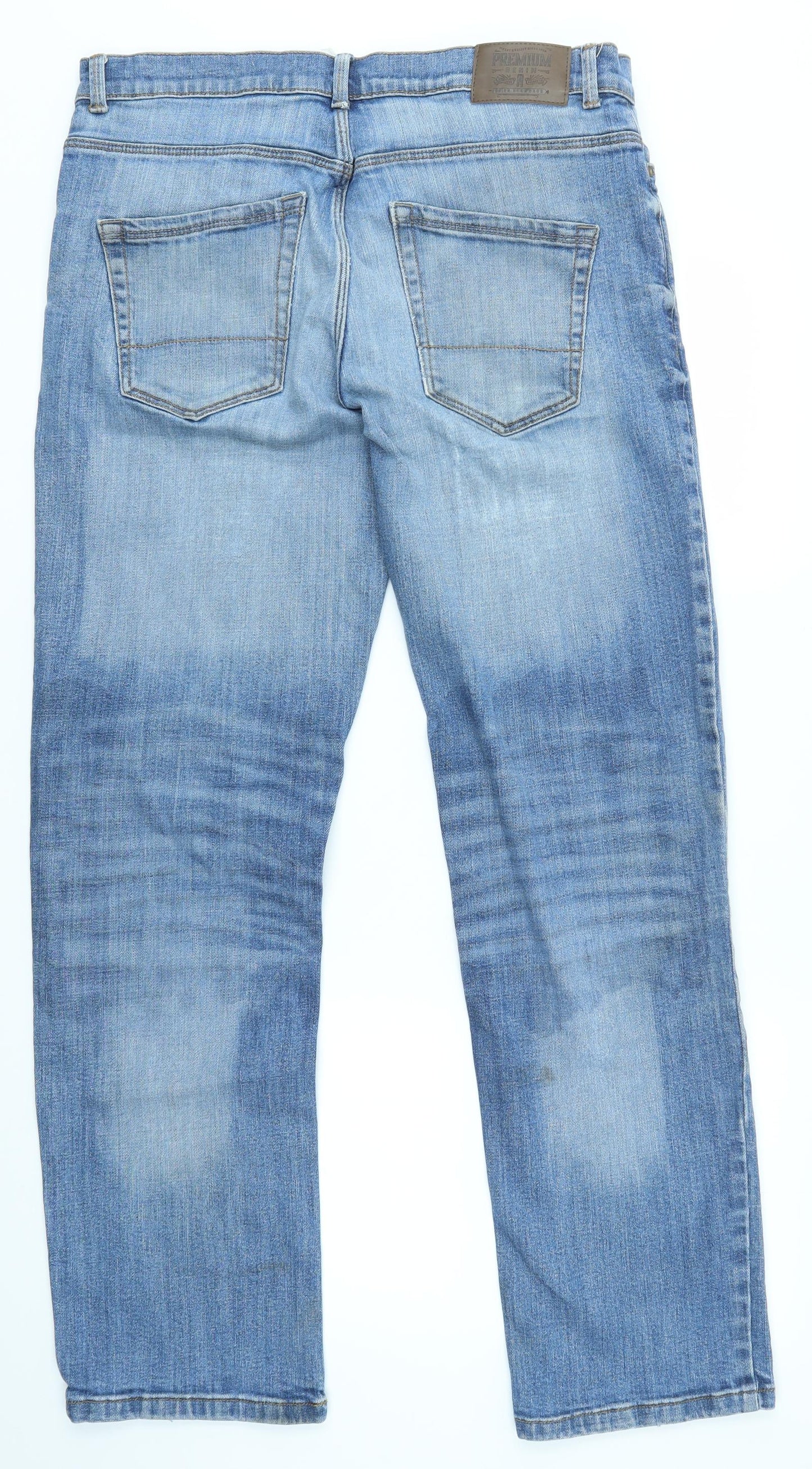 Geroge Mens Blue  Denim Straight Jeans Size L L31 in