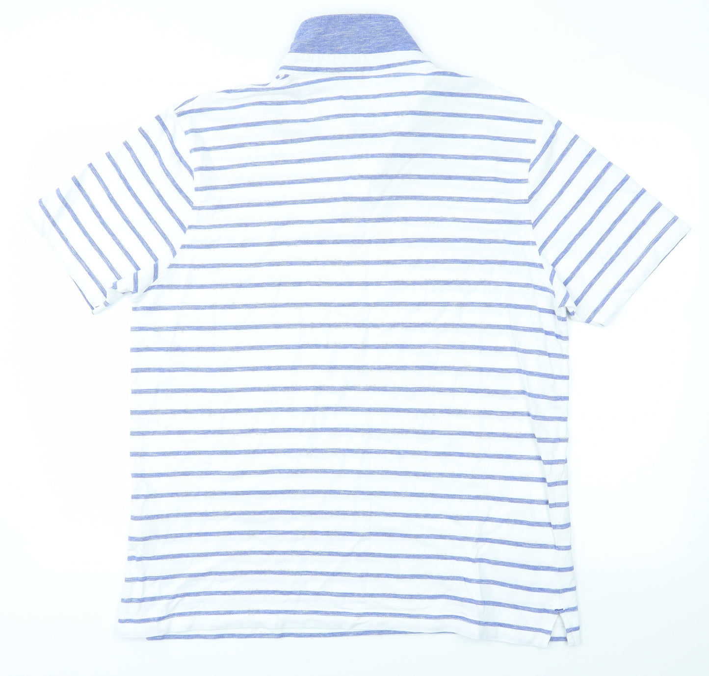 Charles Tyrwhitt Mens White Striped   Polo Size L
