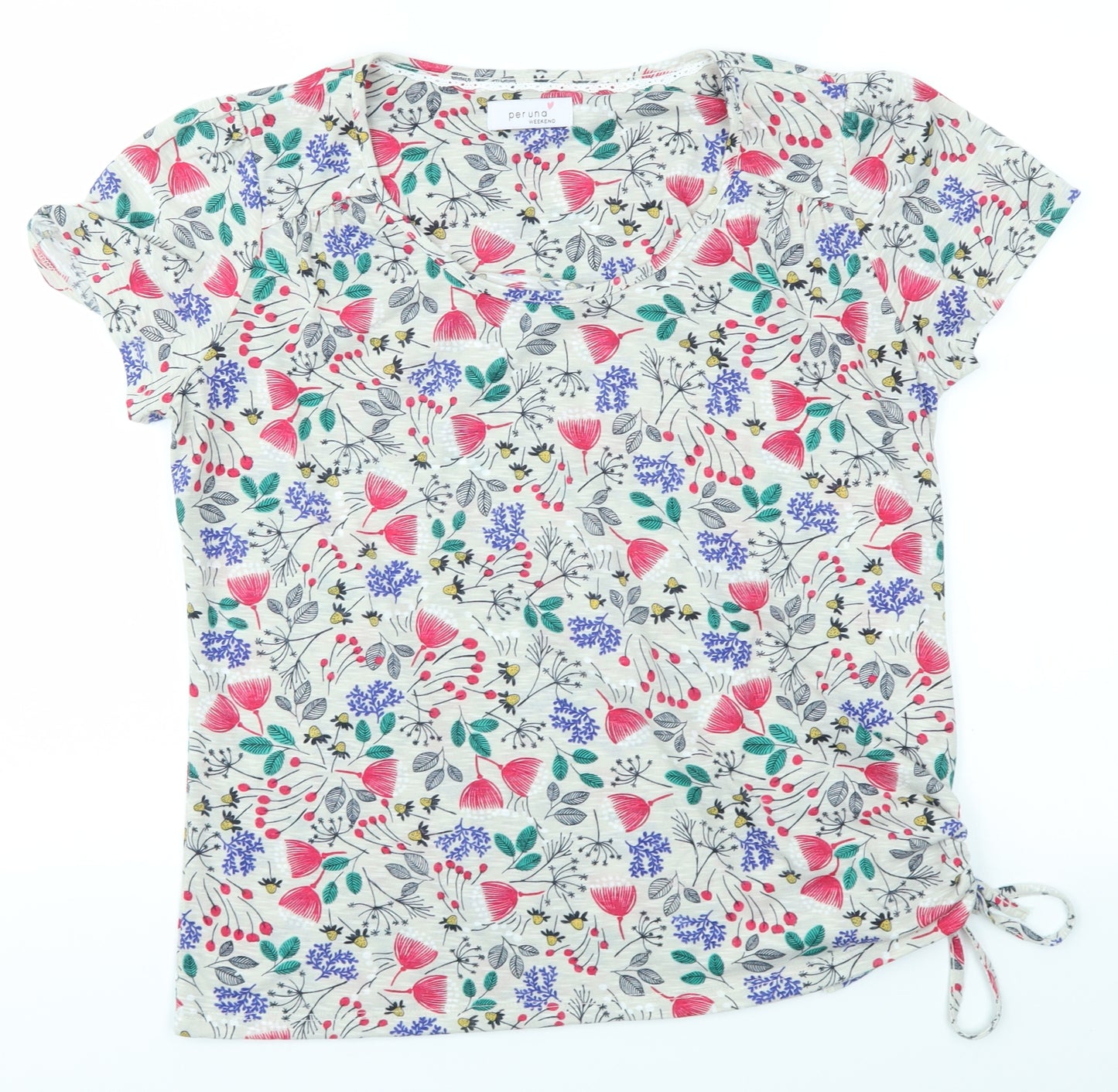 Per Una Womens Multicoloured Floral  Basic T-Shirt Size 14