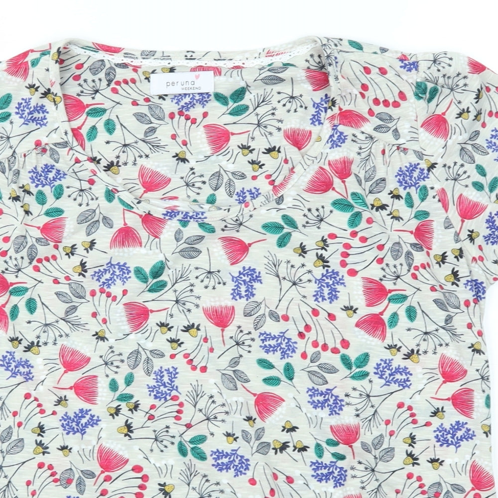 Per Una Womens Multicoloured Floral  Basic T-Shirt Size 14