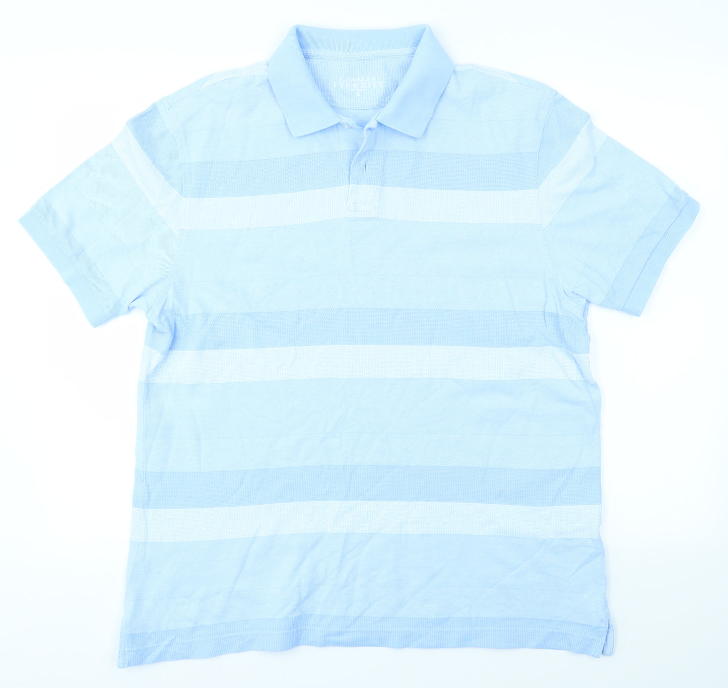 Charles Tyrwhitt Mens Blue Striped   Polo Size L