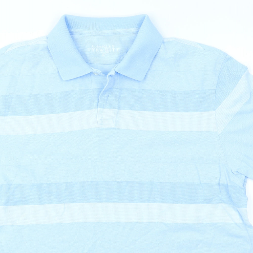 Charles Tyrwhitt Mens Blue Striped   Polo Size L