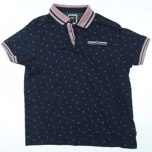 Burton Mens Blue Floral   Polo Size XL