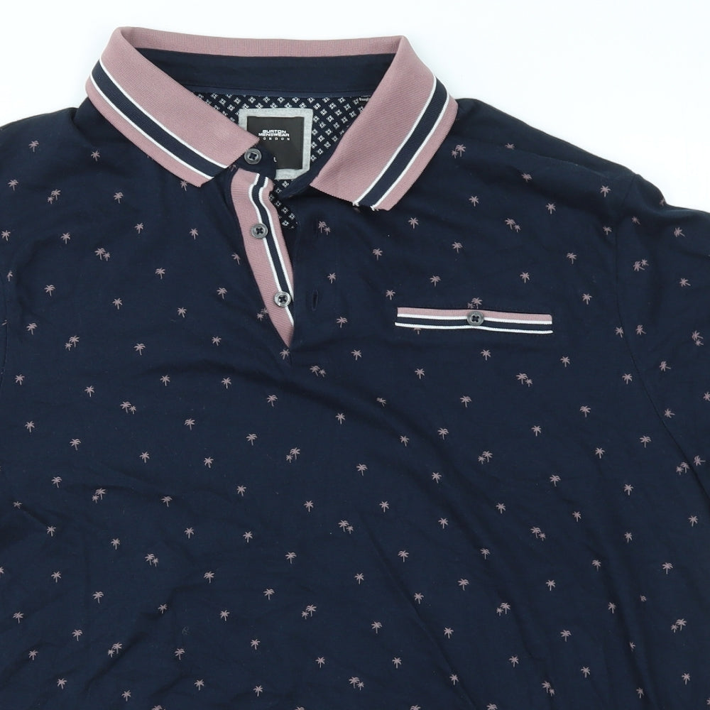 Burton Mens Blue Floral   Polo Size XL