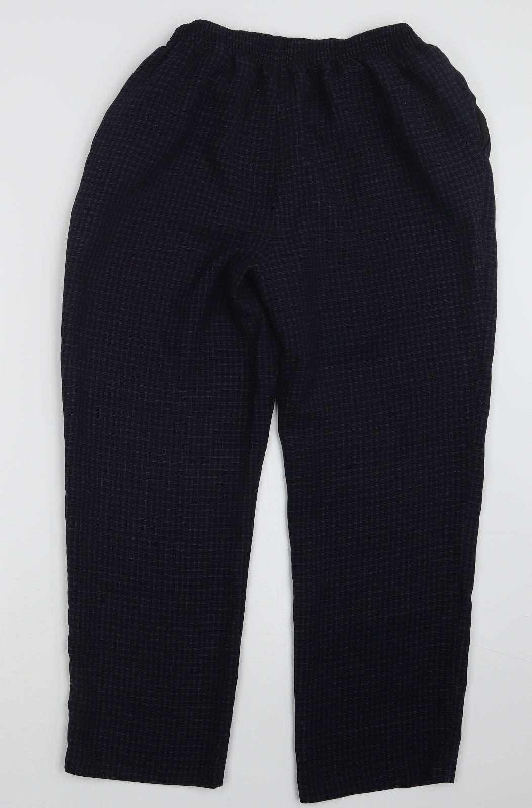 Marks and Spencer Womens Blue Check  Trousers  Size 16 L25 in
