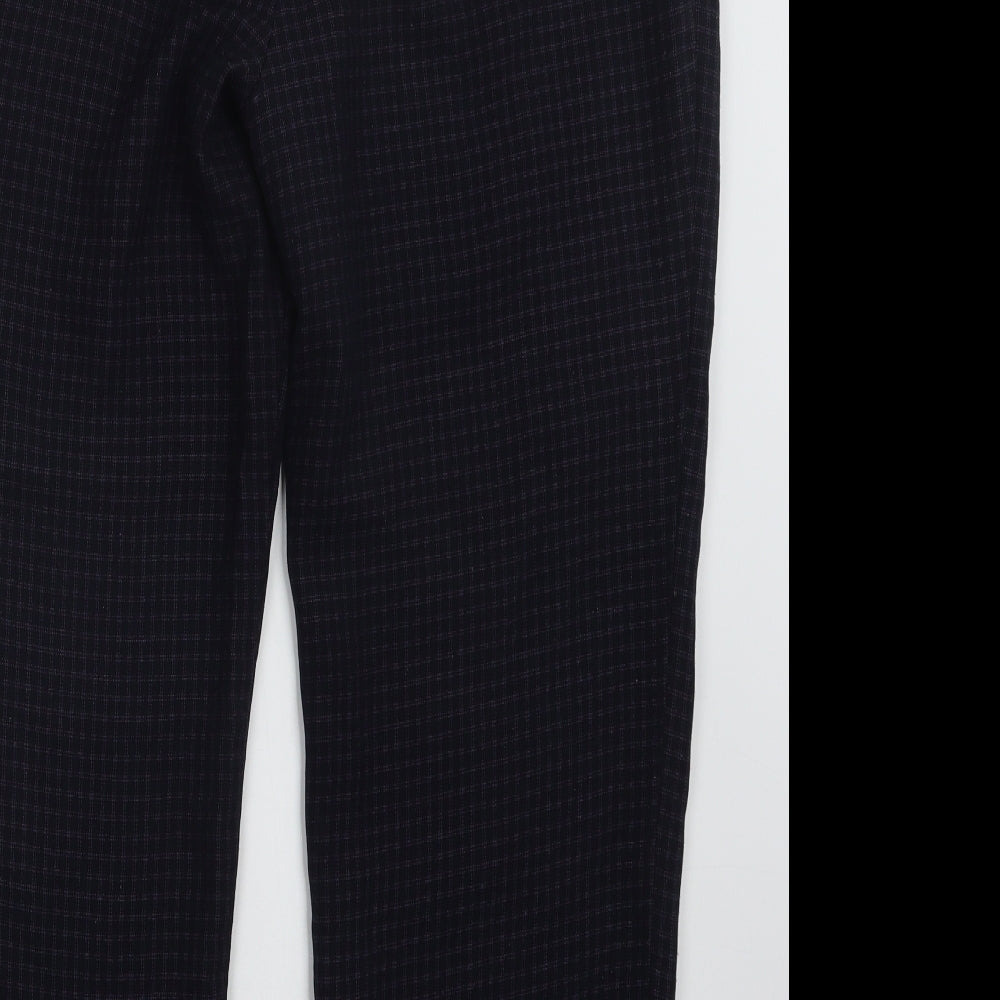 Marks and Spencer Womens Blue Check  Trousers  Size 16 L25 in