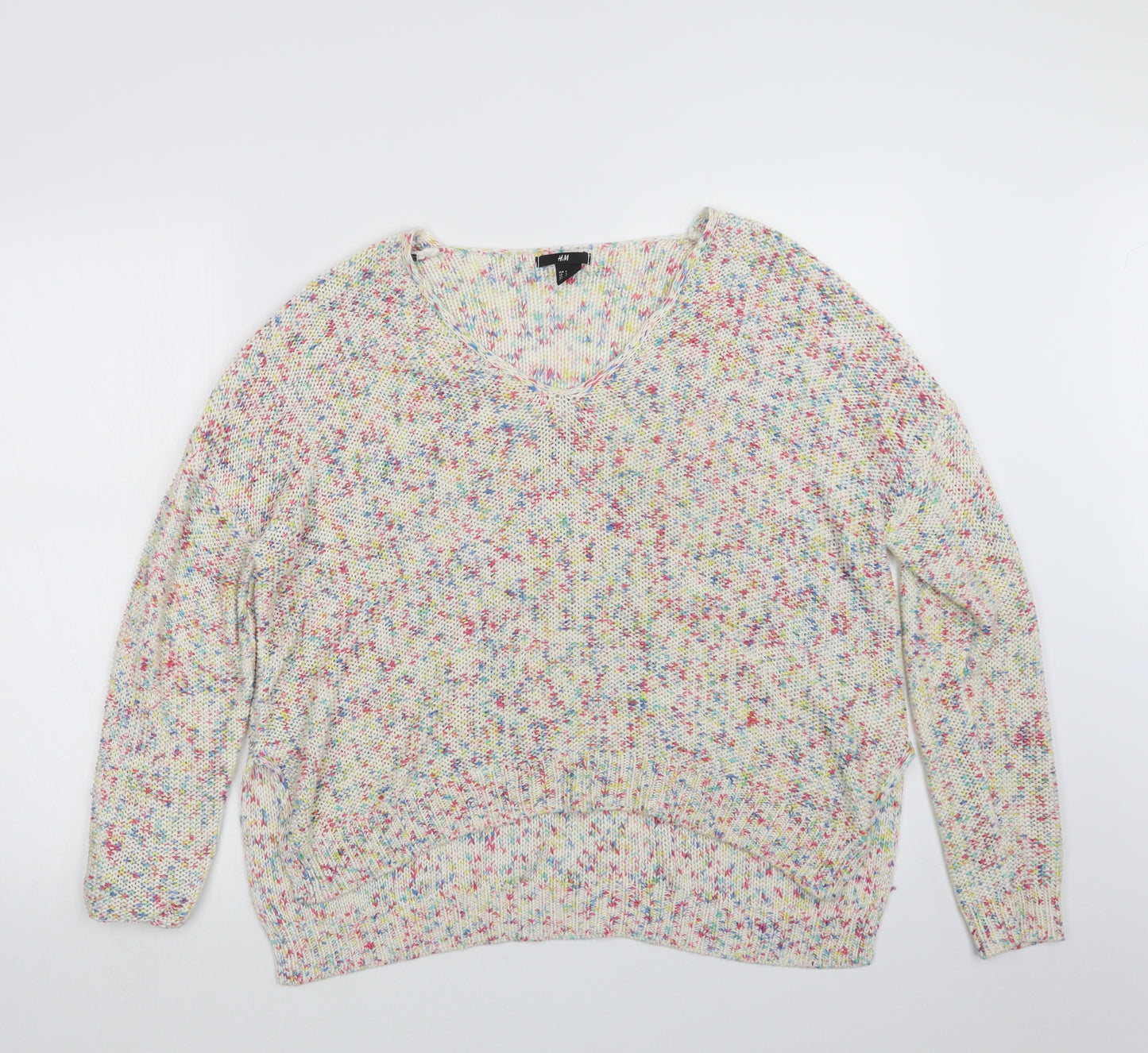 H&M Womens White  Knit Pullover Jumper Size S