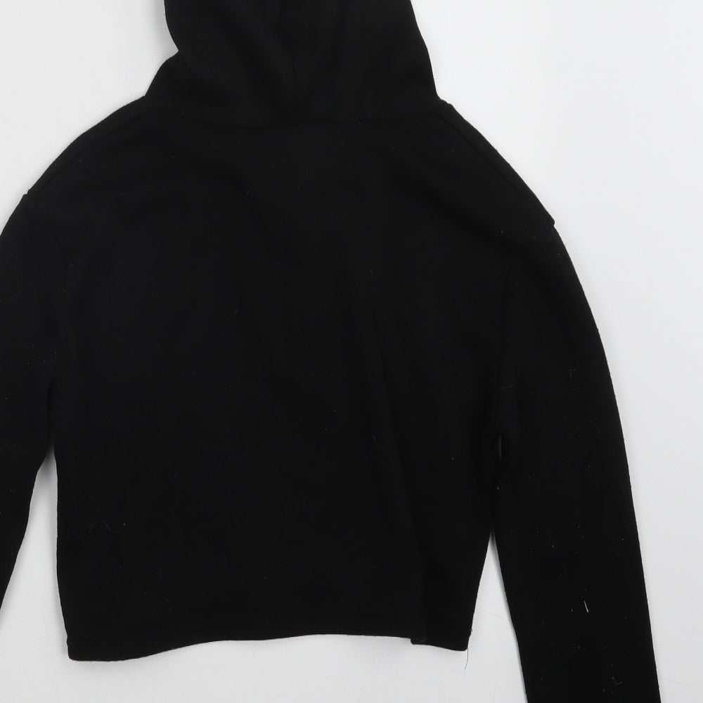 Preworn Girls Black   Pullover Hoodie Size S  - Cropped, Tik Tok